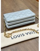 LOUIS VUITTON POCHETTE COUSSIN IN SILVER LAMBSKIN EMBOSSED MONOGRAM LEATHER 