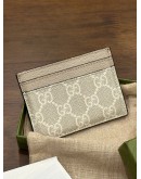 GUCCI OPHIDIA CARD CASE IN WHITE GG SUPREME CANVAS WEB STRIPES 