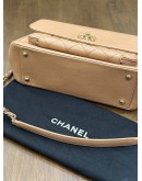 CHANEL BUSINESS AFFINITY FLAP BAG IN BEIGE WITH GOLD HARDWARE 