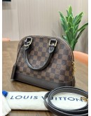 LOUIS VUITTON ALMA BB W STRAP IN DAMIER EBENE WITH GOLD HARDWARE 