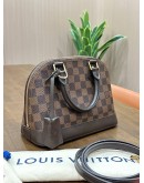 LOUIS VUITTON ALMA BB W STRAP IN DAMIER EBENE WITH GOLD HARDWARE 