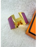 HERMES CLIC CLAC GOLD & PINK-PURPLE BRACELET