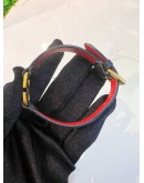 VALENTINO GARAVANI V LOGO LEATHER BRACELET WITH GOLD HARDWARE