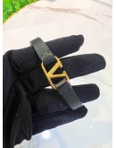 VALENTINO GARAVANI V LOGO LEATHER BRACELET WITH GOLD HARDWARE