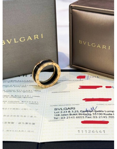 BVLGARI B.ZERO 1 IN 18K 750 ROSE GOLD WITH BLACK CERAMIC  RING