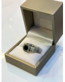 BVLGARI TUBOGAS 18K 750 WHITE GOLD BLACK ONYX RING