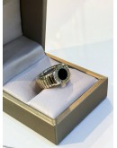 BVLGARI TUBOGAS 18K 750 WHITE GOLD BLACK ONYX RING