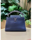 LOUIS VUITTON TAURILLON SNAKESKIN CAPUCINES BB DARK BLUE