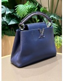 LOUIS VUITTON TAURILLON SNAKESKIN CAPUCINES BB DARK BLUE