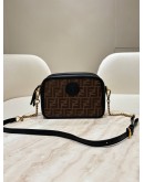 FENDI MINI CAMERA CASE BAG IN BROWN FF ZUCCA MONOGRAM CANVAS
