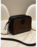 FENDI MINI CAMERA CASE BAG IN BROWN FF ZUCCA MONOGRAM CANVAS