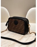 FENDI MINI CAMERA CASE BAG IN BROWN FF ZUCCA MONOGRAM CANVAS
