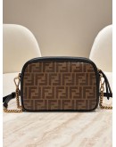 FENDI MINI CAMERA CASE BAG IN BROWN FF ZUCCA MONOGRAM CANVAS