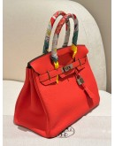HERMES BIRKIN 30 CAPUCINE TOGO LEATHER WITH PALLADIUM HARDWARE