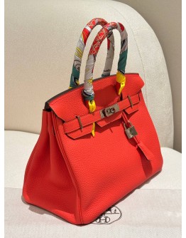 HERMES BIRKIN 30 CAPUCINE TOGO LEATHER WITH PALLADIUM HARDWARE