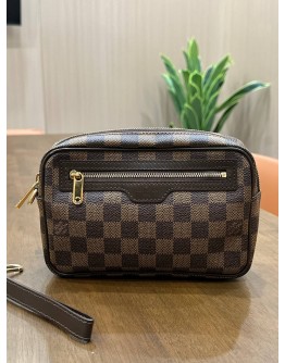LOUIS VUITTON POCHETTE MACAO CLUTCH IN DAMIER EBENE CANVAS 