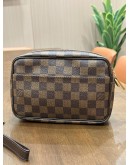 LOUIS VUITTON POCHETTE MACAO CLUTCH IN DAMIER EBENE CANVAS 
