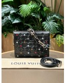 LOUIS VUITTON MONOGRAM EMBOSSED CRYSTAL EMBELLISHED COUSSIN BB IN BLACK LAMBSKIN LEATHER