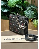LOUIS VUITTON MONOGRAM EMBOSSED CRYSTAL EMBELLISHED COUSSIN BB IN BLACK LAMBSKIN LEATHER