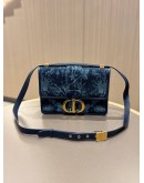 CHRISTIAN DIOR 30 MONTAIGNE SHOULDER BAG IN BLUE FLORAL DENIM PRINT