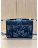 CHRISTIAN DIOR 30 MONTAIGNE SHOULDER BAG IN BLUE FLORAL DENIM PRINT