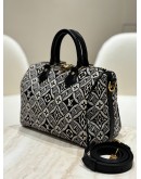 LOUIS VUITTON LIMITED SPECIAL EDITION JACQUARD SINCE 1854 SPEEDY BANDOULIERE 25 IN BLACK WHITE MONOGRAM BLOSSOMS CANVAS