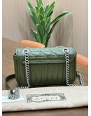 GUCCI GG MARMONT MATELASSÉ SHOULDER CHAIN BAG IN SAGE GREEN 