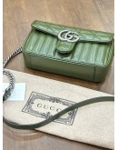 GUCCI GG MARMONT MATELASSÉ SHOULDER CHAIN BAG IN SAGE GREEN 