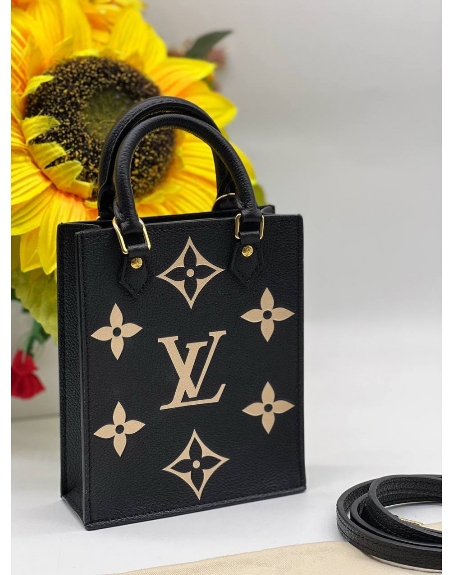 Petit Sac Plat Bag - Luxury Monogram Empreinte Leather Black