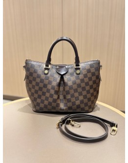LOUIS VUITTON SIENA MM BAG IN BROWN DAMIER EBENE CANVAS