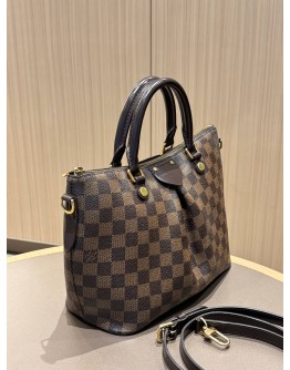 LOUIS VUITTON SIENA MM BAG IN BROWN DAMIER EBENE CANVAS