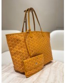 GOYARD SAINT LOUIS TOTE BAG IN YELLOW GOYARDINE CANVAS WITH CHEVROCHES CALFSKIN LEATHER