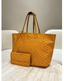 GOYARD SAINT LOUIS TOTE BAG IN YELLOW GOYARDINE CANVAS WITH CHEVROCHES CALFSKIN LEATHER