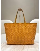 GOYARD SAINT LOUIS TOTE BAG IN YELLOW GOYARDINE CANVAS WITH CHEVROCHES CALFSKIN LEATHER