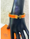 HERMES CLIC CLAC H BANGLE IN CLASSIC ORANGE WITH GOLD PLATED HARDWARE