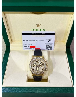 ROLEX DAYTONA REF 116518 18K 750 YELLOW GOLD UPGRADE REF 116588TBR EYE OF THE TIGER DIAMONDS DIAL 40MM AUTOMATIC WATCH
