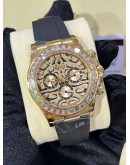 ROLEX DAYTONA REF 116518 18K 750 YELLOW GOLD UPGRADE REF 116588TBR EYE OF THE TIGER DIAMONDS DIAL 40MM AUTOMATIC WATCH