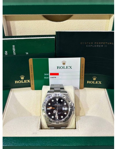 ROLEX EXPLORER II REF 216570 BLACK DIAL 42MM AUTOMATIC WATCH