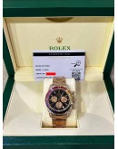 ROLEX DAYTONA REF 116505 18K 750 EVEROSE GOLD UPGRADE 116595RBOW RAINBOW SAPPHIRE BLACK DIAL 40MM AUTOMATIC WATCH