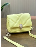 BVLGARI SERPENTI CABOCHON MINI CROSSBODY CHAIN BAG IN YELLOW WITH SNAKE HEAD CLASP WITH CRYSTAL DETAILING 