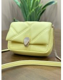 BVLGARI SERPENTI CABOCHON MINI CROSSBODY CHAIN BAG IN YELLOW WITH SNAKE HEAD CLASP WITH CRYSTAL DETAILING 