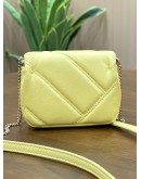BVLGARI SERPENTI CABOCHON MINI CROSSBODY CHAIN BAG IN YELLOW WITH SNAKE HEAD CLASP WITH CRYSTAL DETAILING 