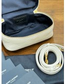 YSL YVES SAINT LAURENT GABY VANITY WITH STRAP BAG IN OFF WHITE LAMBSKIN LEATHER & GOLD HARDWARE