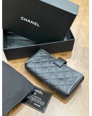 CHANEL BLACK CAVIAR LEATHER CC O POUCH WITH CENTRAL CC LOGO STRAP 