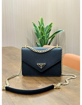PRADA SAFFIANO LEATHER ENVELOPE CHAIN SHOULDER BAG 