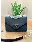 PRADA SAFFIANO LEATHER ENVELOPE CHAIN SHOULDER BAG 