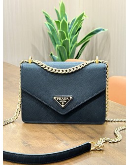 PRADA SAFFIANO LEATHER ENVELOPE CHAIN SHOULDER BAG 