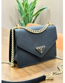 PRADA SAFFIANO LEATHER ENVELOPE CHAIN SHOULDER BAG 