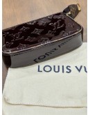 LOUIS VUITTON MINI POCHETTE ACCESSORIES IN AMARANTE DEEP PURPLE PATENT LEATHER GLOSSY MONOGRAM VERNIS EMBOSSED MATERIAL & GOLD CHAIN HARDWARE 