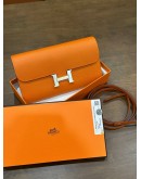 HERMES CONSTANCE TO GO WALLET IN CLASSIC SIGNATURE ORANGE EPSOM LEATHER 